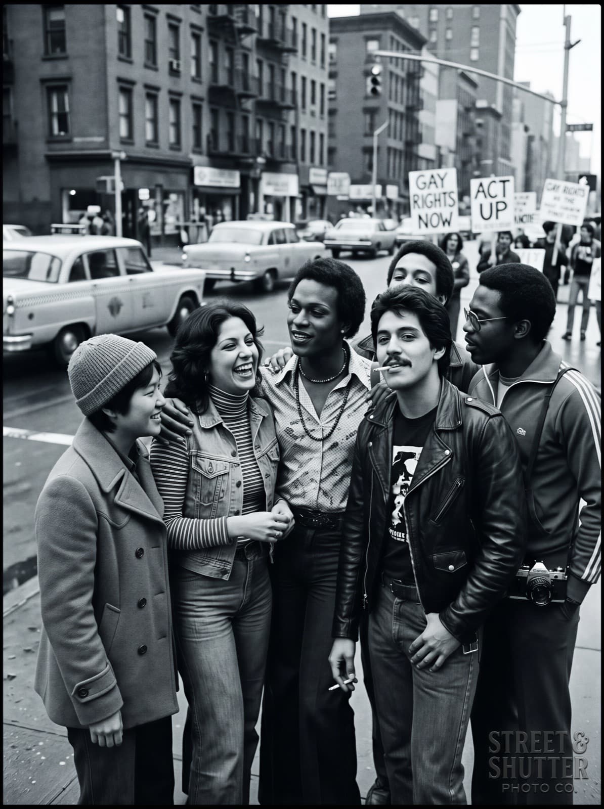 Vintage-styled group portrait, San Francisco