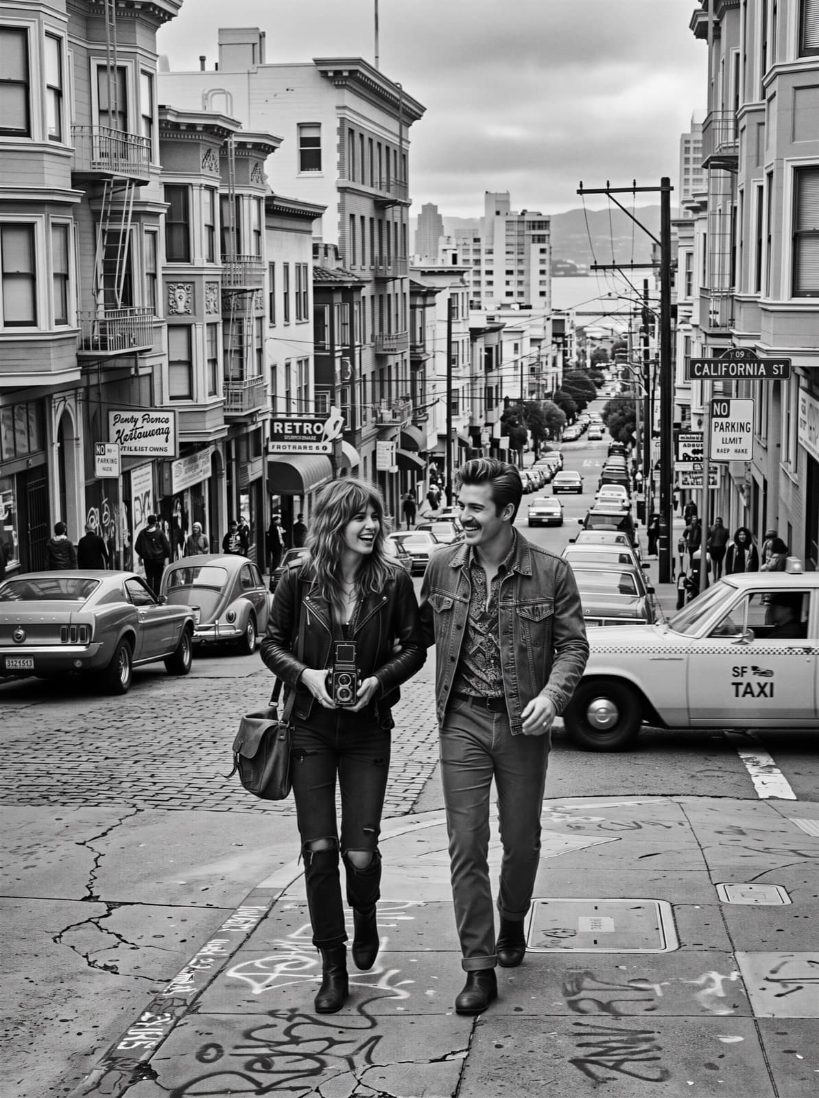 Vintage-styled group portrait, San Francisco